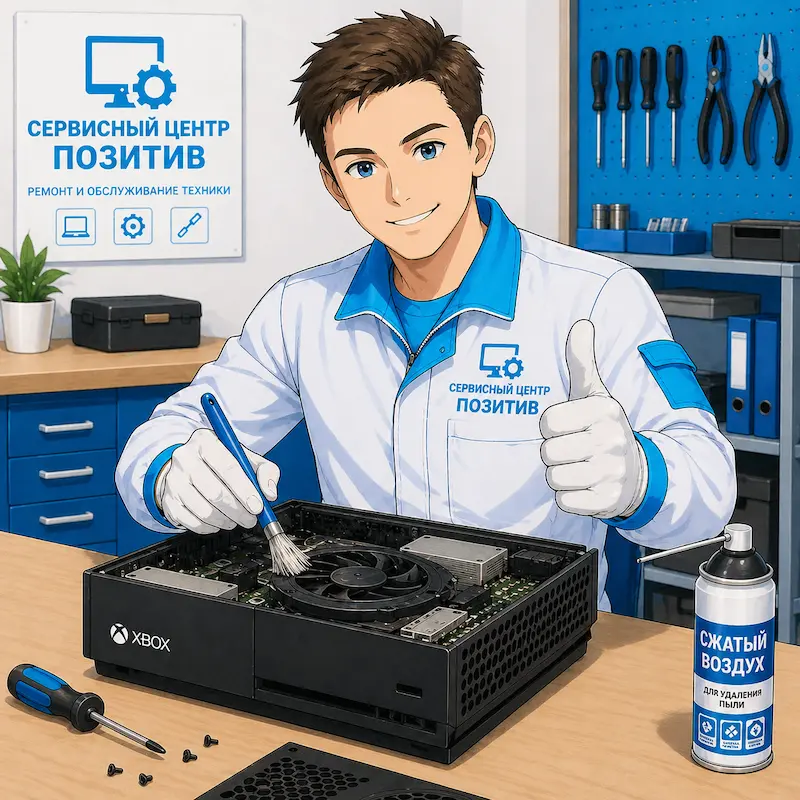 Чистка игровой приставки от пыли в Кирове | Замена термопасты