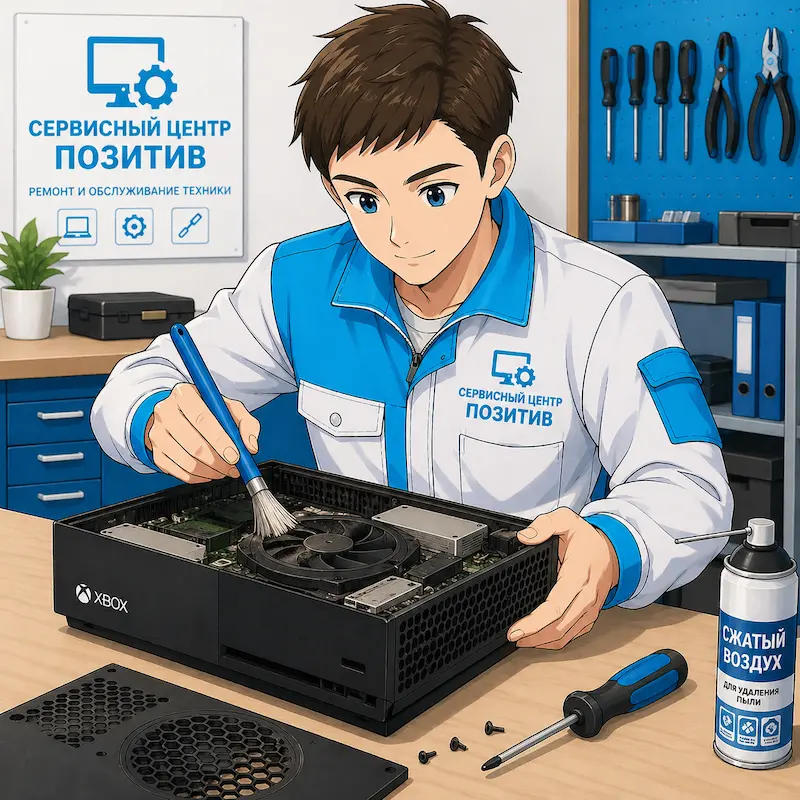 Чистка игровой приставки от пыли и замена термопасты в Кирове